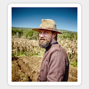 Young farmer closeup portrait outdoor Sticker